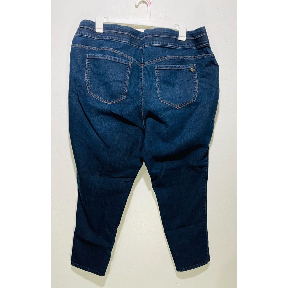 Democracy Ab Solution pull on jeans comfy body shaper med wash denim women 24W